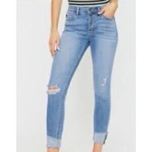 KanCan women's distressed skinny jeans button fly size 3/25